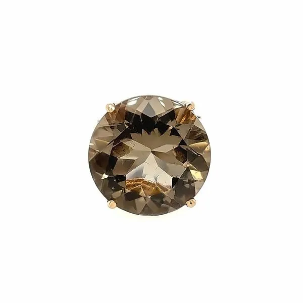 14K White Gold Smoky Topaz And Diamond Ring Double Diamond Jewelry Olympic Valley, CA