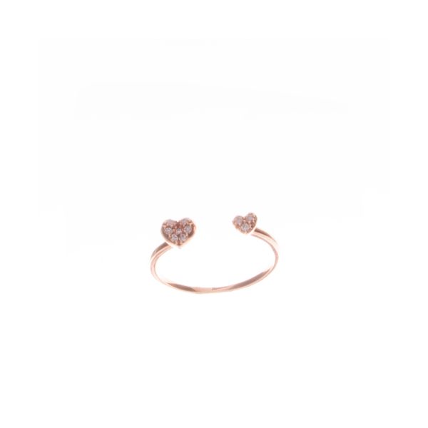 Rose Gold and Diamond Dual Heart Ring Double Diamond Jewelry Olympic Valley, CA