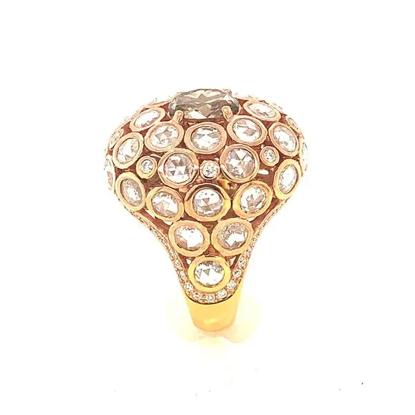 18K Rose Gold Chocolate Diamond and Diamond Ring Image 3 Double Diamond Jewelry Olympic Valley, CA