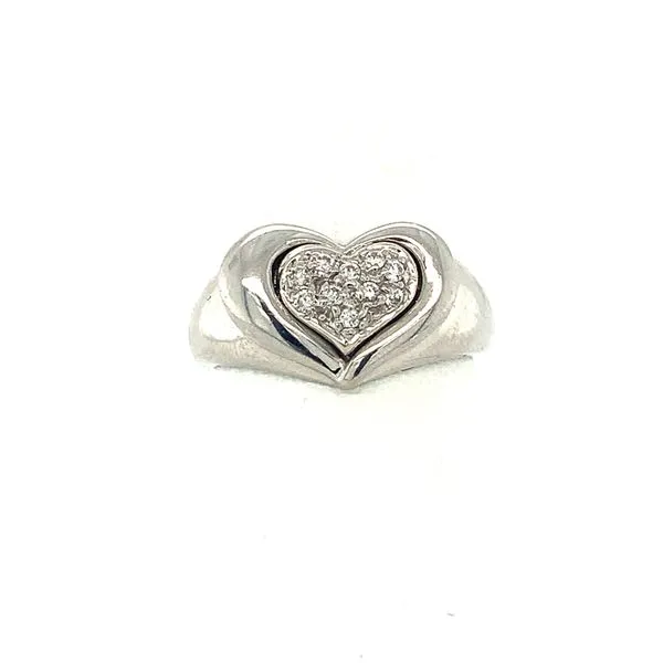 14K White Gold Diamond Heart Ring Double Diamond Jewelry Olympic Valley, CA