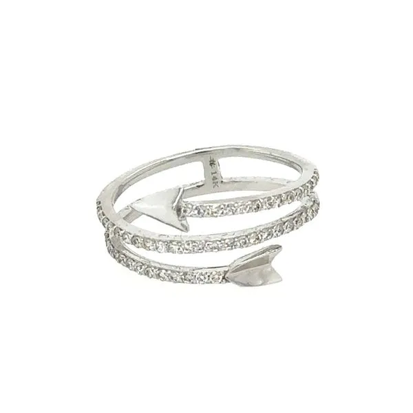 14K White Gold Diamond Arrow Wrap Around Ring Double Diamond Jewelry Olympic Valley, CA