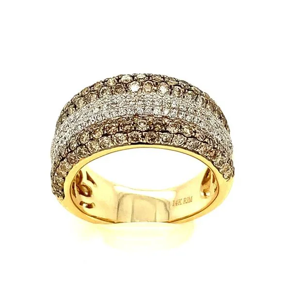 14K Yellow Gold Mocha Diamond and Diamond Ring Double Diamond Jewelry Olympic Valley, CA