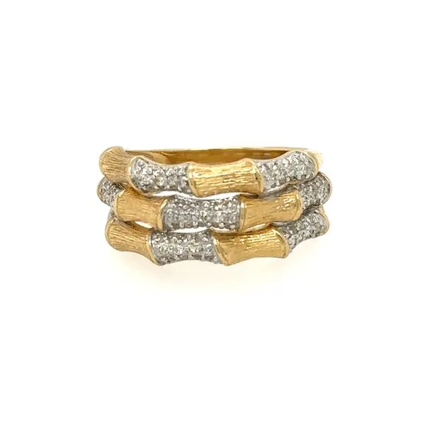 14K Yellow Gold Bamboo Diamond Ring Double Diamond Jewelry Olympic Valley, CA