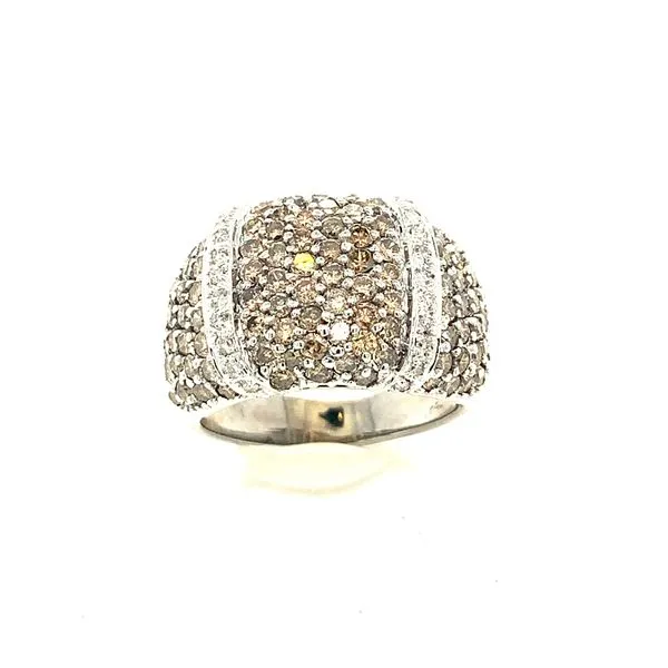14K White Gold Champagne Diamond and Diamond Ring Double Diamond Jewelry Olympic Valley, CA