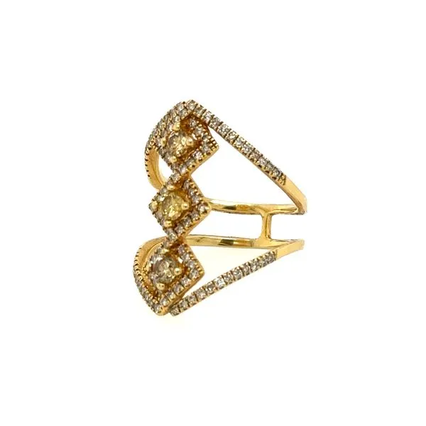 14K Yellow Gold Canary, Chocolate, And White Diamond Ring Image 2 Double Diamond Jewelry Olympic Valley, CA