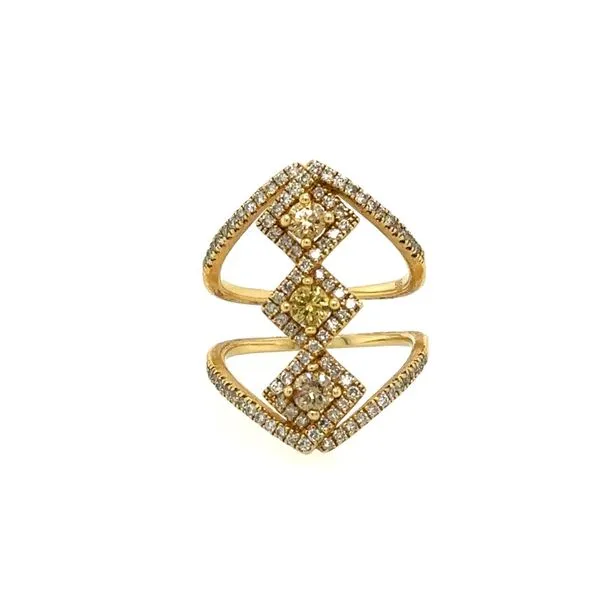 14K Yellow Gold Canary, Chocolate, And White Diamond Ring Double Diamond Jewelry Olympic Valley, CA