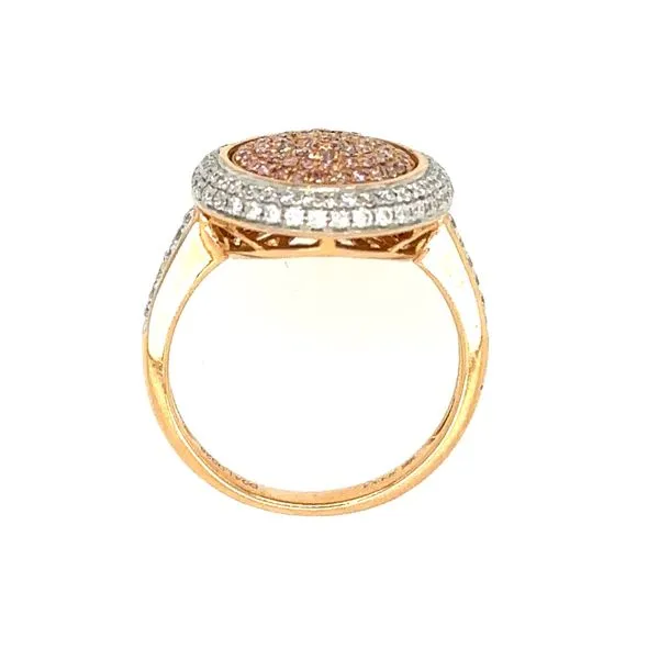 18K Rose Gold Pink Diamond and Diamond Disk Ring Image 3 Double Diamond Jewelry Olympic Valley, CA
