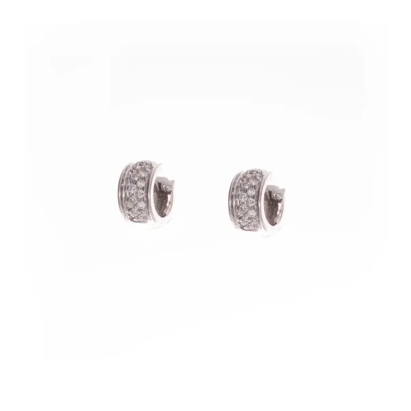 14K White Gold Diamond Hoops Double Diamond Jewelry Olympic Valley, CA