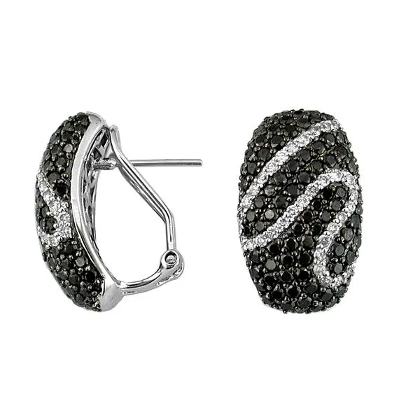 14K White Gold Black Diamond and Diamond Earrings Double Diamond Jewelry Olympic Valley, CA