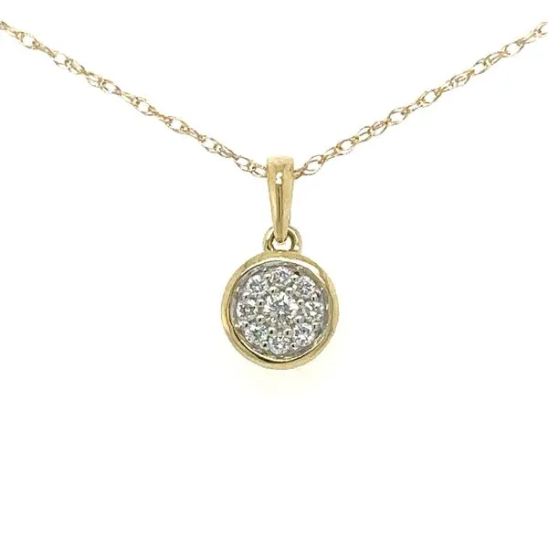 14K Yellow Gold Diamond Circle Pendant Double Diamond Jewelry Olympic Valley, CA