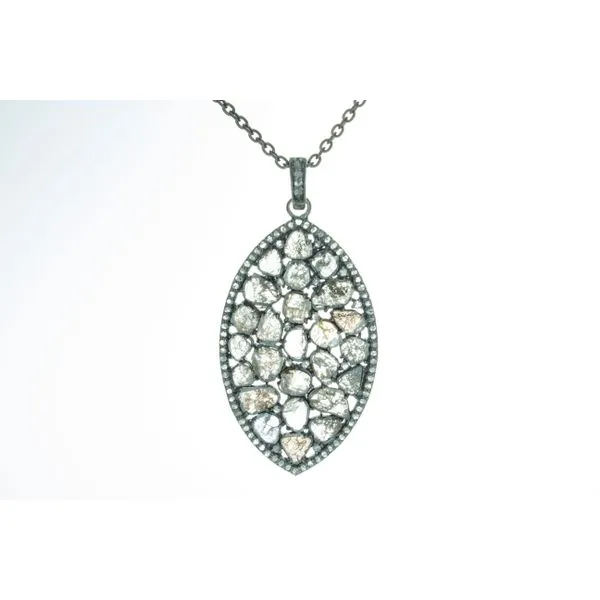 Sterling Silver Sliced Diamond Necklace Double Diamond Jewelry Olympic Valley, CA