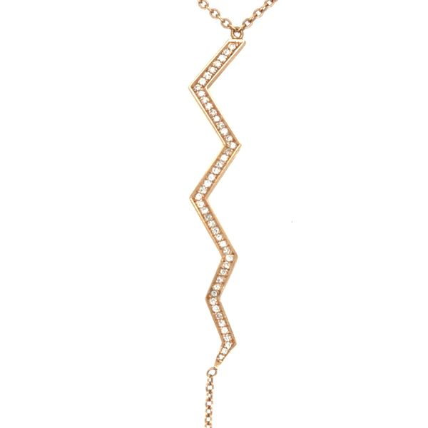 14 Karat Rose Gold Diamond Lariat Necklace Image 2 Double Diamond Jewelry Olympic Valley, CA