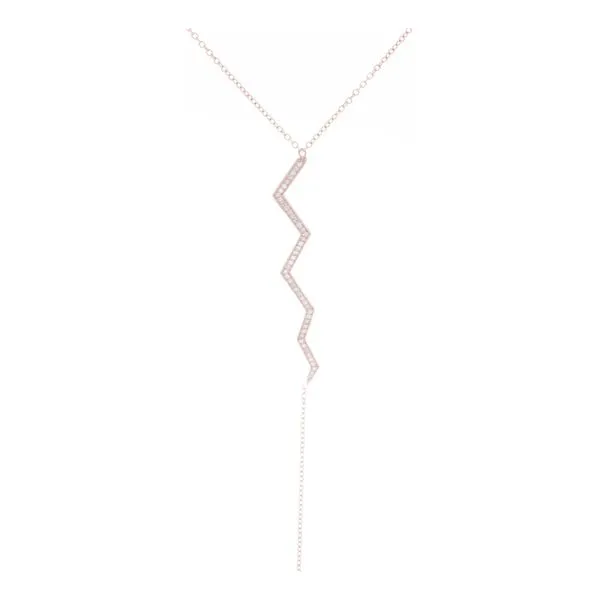 14 Karat Rose Gold Diamond Lariat Necklace Double Diamond Jewelry Olympic Valley, CA
