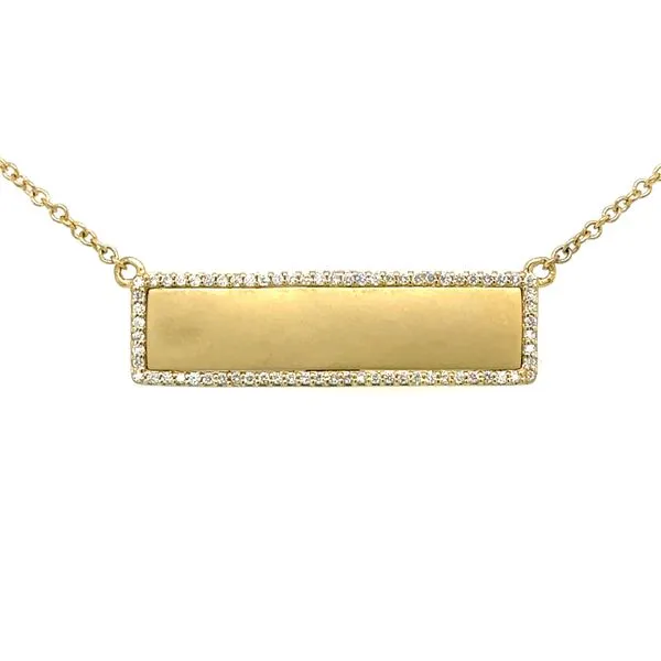 14K Yellow Gold Diamond Bar Necklace Double Diamond Jewelry Olympic Valley, CA