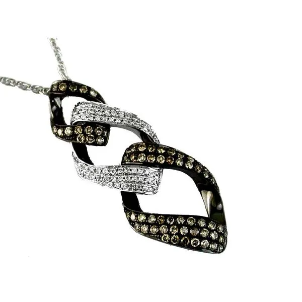 14K White Gold Mocha Diamond and Diamond Pendant Double Diamond Jewelry Olympic Valley, CA