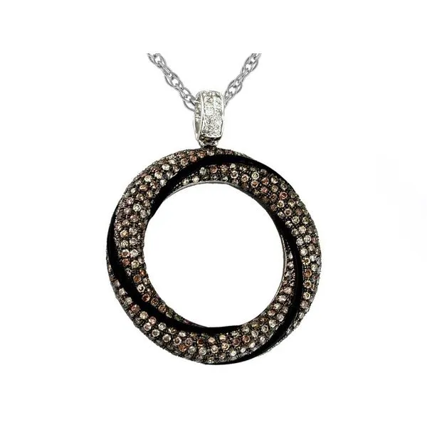 14K White Gold Mocha Diamond and Diamond Pendant Double Diamond Jewelry Olympic Valley, CA