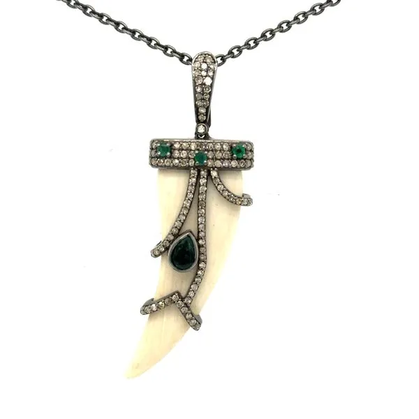 Sterling Silver Diamond adn Emerald 
