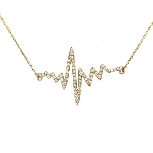 14K Yellow Gold Diamond EKG Necklace Double Diamond Jewelry Olympic Valley, CA
