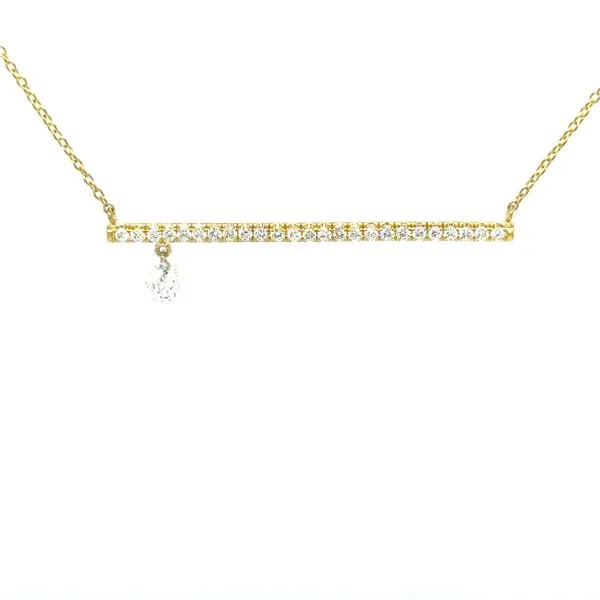 18K Yellow Gold Diamond Icicle Bar Necklace Double Diamond Jewelry Olympic Valley, CA