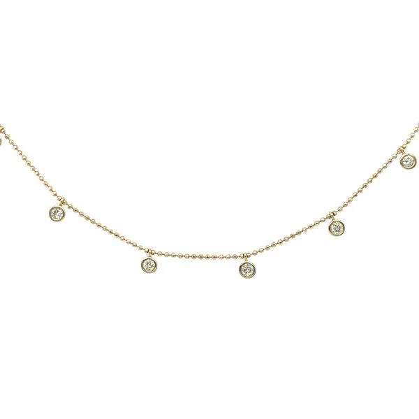 14K Yellow Gold 13 Station Diamond Necklace Double Diamond Jewelry Olympic Valley, CA