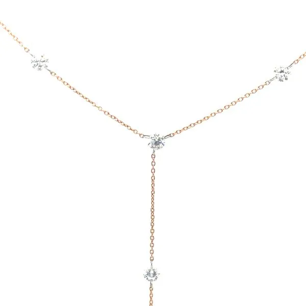 18K Rose Gold Diamond Icicle Y Necklace Image 2 Double Diamond Jewelry Olympic Valley, CA