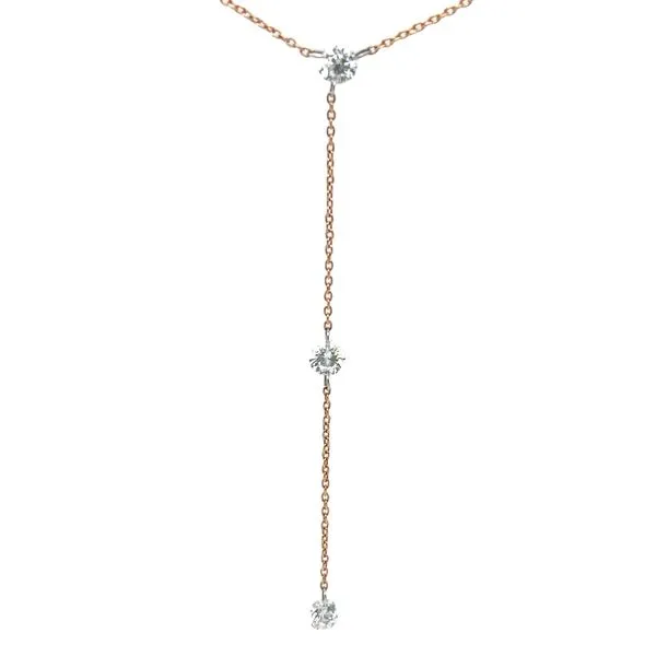 18K Rose Gold Diamond Icicle Y Necklace Image 3 Double Diamond Jewelry Olympic Valley, CA