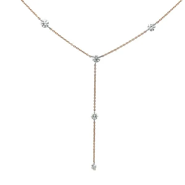 18K Rose Gold Diamond Icicle Y Necklace Double Diamond Jewelry Olympic Valley, CA