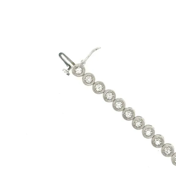14K White Gold Bezel Set Diamond Line Bracelet Image 2 Double Diamond Jewelry Olympic Valley, CA