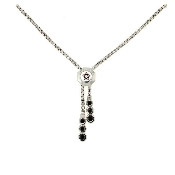 18K White Gold Black Diamond Adjustable Bolo Bracelet Image 2 Double Diamond Jewelry Olympic Valley, CA