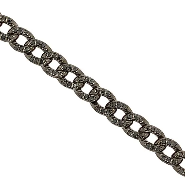 14K Black Rhodium Gold Black Diamond Link Chain Bracelet Double Diamond Jewelry Olympic Valley, CA