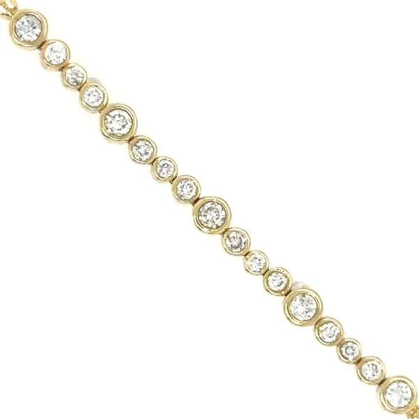 14K Yellow Gold Diamond Bezel Adjustable Bracelet Double Diamond Jewelry Olympic Valley, CA