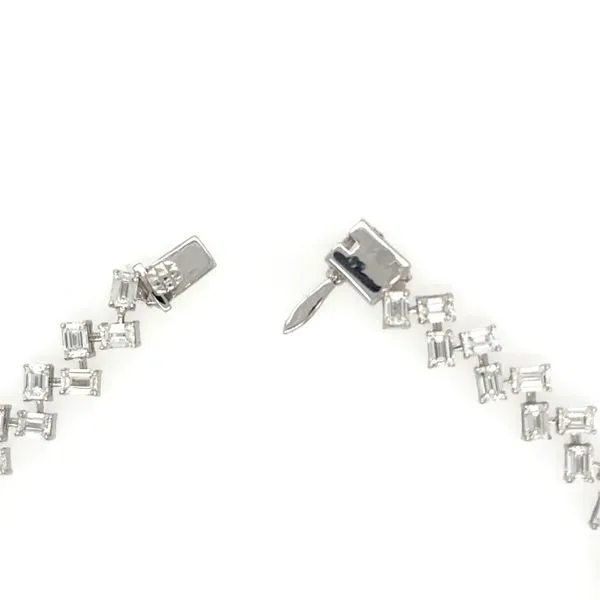 14K White Gold Emerald Cut Diamond Bracelet Image 3 Double Diamond Jewelry Olympic Valley, CA