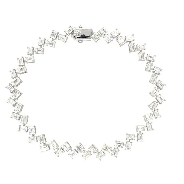 14K White Gold Emerald Cut Diamond Bracelet Double Diamond Jewelry Olympic Valley, CA