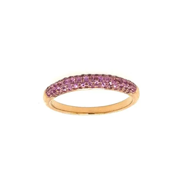 14K Rose Gold Pink Sapphire Rounded Band Double Diamond Jewelry Olympic Valley, CA