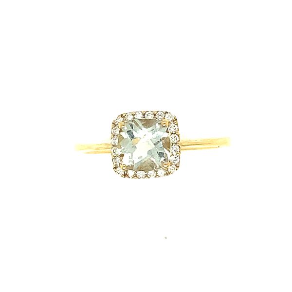 14K Yellow Gold Green Amethyst and Diamond Ring Image 2 Double Diamond Jewelry Olympic Valley, CA