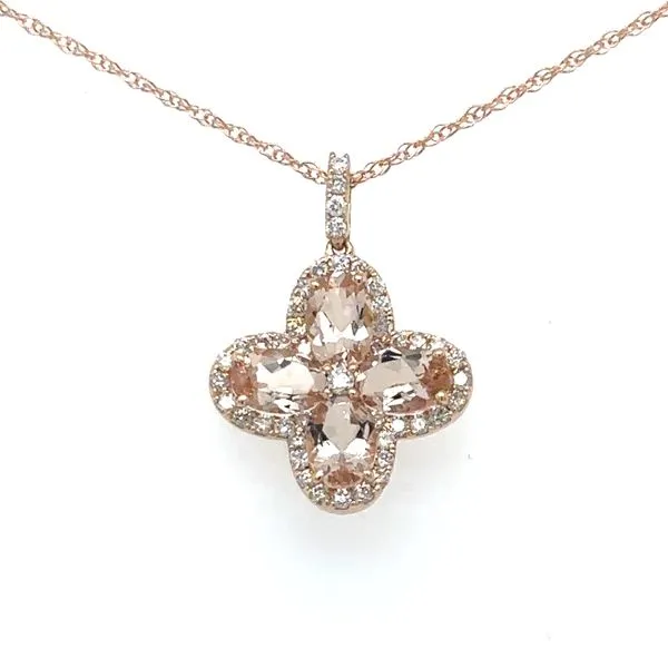 14K Rose Gold Morganite and Diamond 