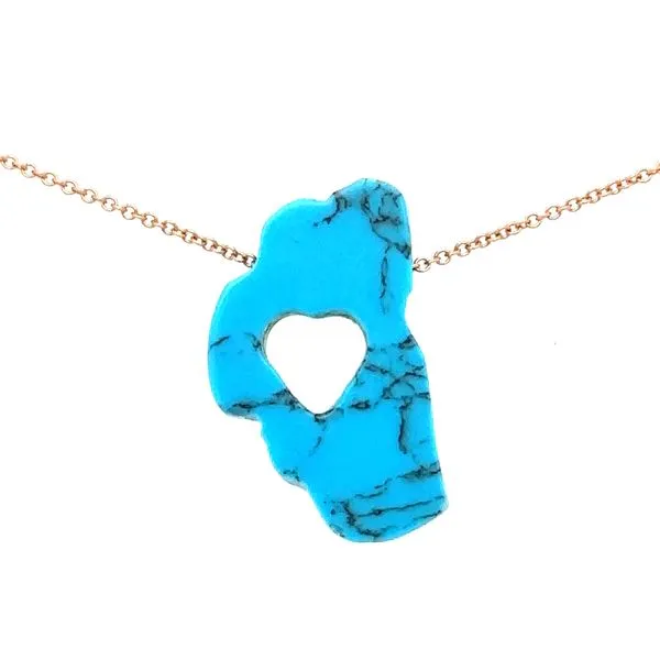 Tahoe Love Floating Turquoise Medium Lake Tahoe Necklace Double Diamond Jewelry Olympic Valley, CA