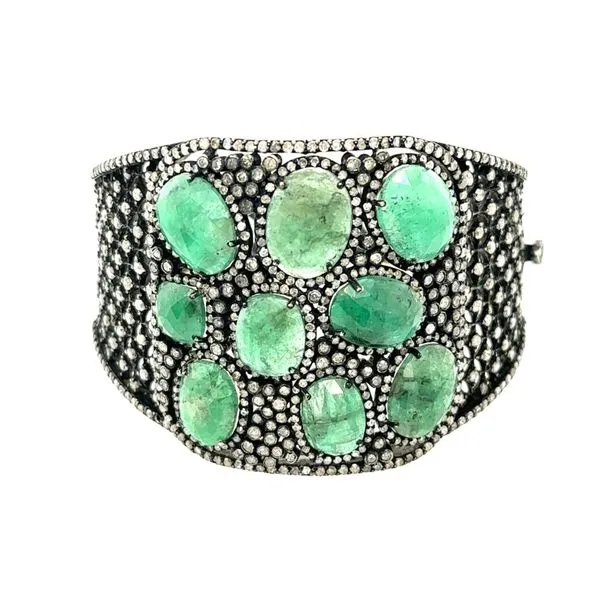 Emerald And Diamond Bangle Double Diamond Jewelry Olympic Valley, CA