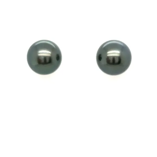 14K Yellow Gold Tahitian Pearl Earrings Double Diamond Jewelry Olympic Valley, CA