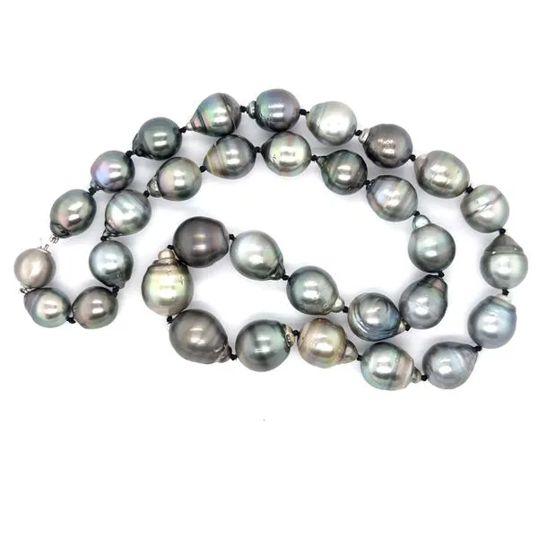 14K White Gold Natural Tahitian Pearl Necklace Double Diamond Jewelry Olympic Valley, CA