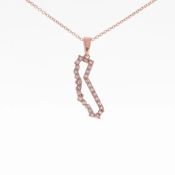 14 Karat Rose Gold And Diamond California Pendant Double Diamond Jewelry Olympic Valley, CA