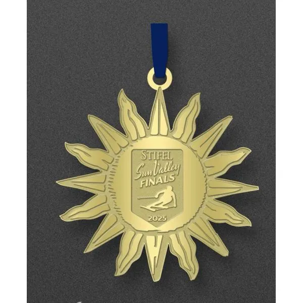Stifel Sun Valley World Cup Finals Brass Sun Ornament Double Diamond Jewelry Olympic Valley, CA