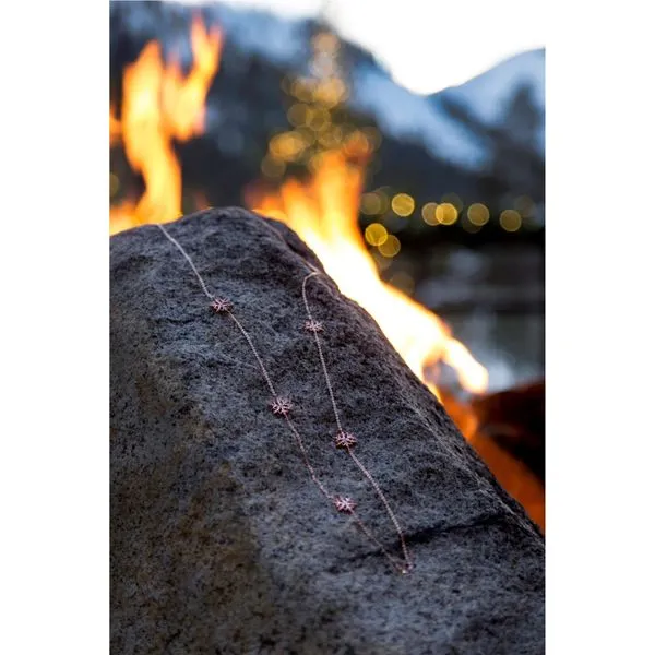 Rose Gold and White Diamond Double Sided Tahoe Snowflake Flurry Necklace Double Diamond Jewelry Olympic Valley, CA
