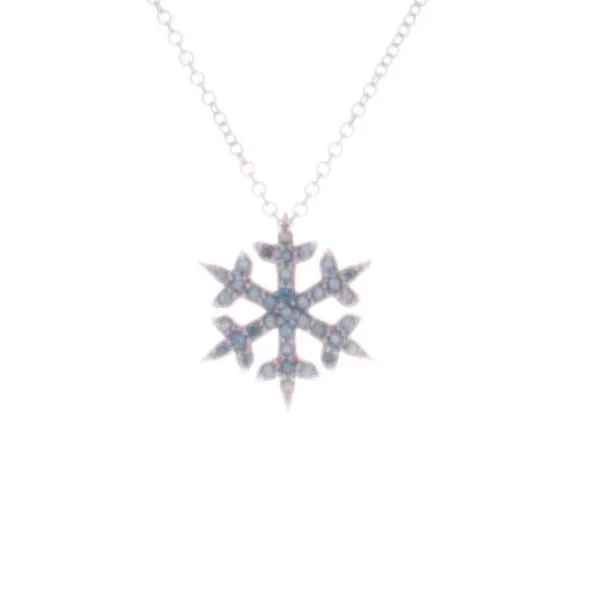 14 Karat White Gold And Diamond Sugar Snowflake Pendant Double Diamond Jewelry Olympic Valley, CA
