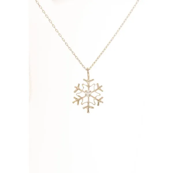 Sterling Silver And Cubic Zirconia Polar Snowflake Pendant Double Diamond Jewelry Olympic Valley, CA
