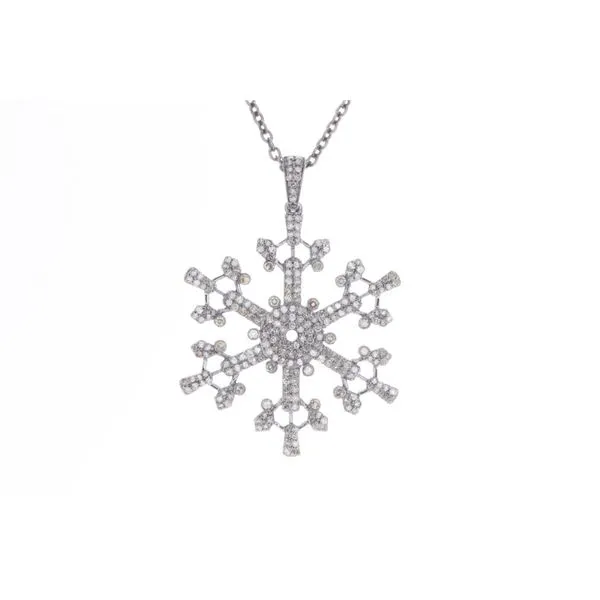 14 Karat White Gold And Diamond Sunshine Snowflake Pendant Double Diamond Jewelry Olympic Valley, CA