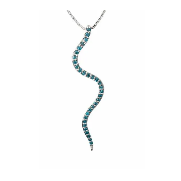 14 Karat White Gold Tahoe Blue Diamond Giant Slalom Fresh Tracks Pendant Double Diamond Jewelry Olympic Valley, CA