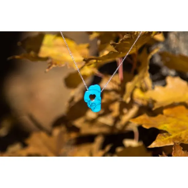Tahoe Love Turquoise Floating Lake Tahoe with White Gold Chain Image 2 Double Diamond Jewelry Olympic Valley, CA