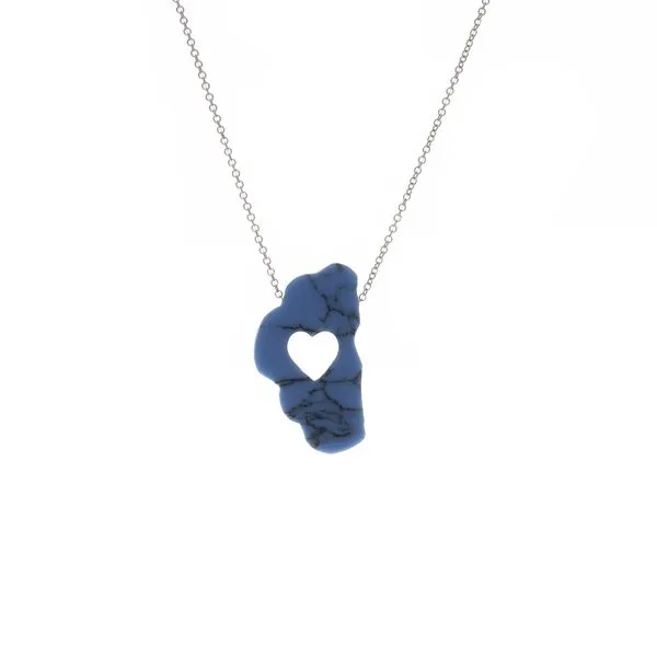 Tahoe Love Turquoise Floating Lake Tahoe with White Gold Chain Double Diamond Jewelry Olympic Valley, CA