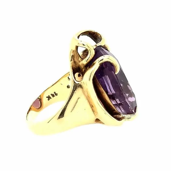 Unique 14K Yellow Gold Amethyst Ring Image 2 Double Diamond Jewelry Olympic Valley, CA